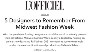 L'Officiel Paris & USA highlight VARYFORM Womenswear Among 5 Designers to Remember from Midwest Fashion Week
