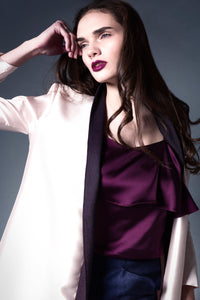 Evening Wrap Coat in Silk & Wool