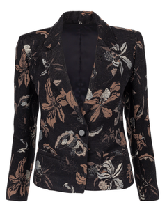 Signature Peak Lapel Blazer in French Jacquard