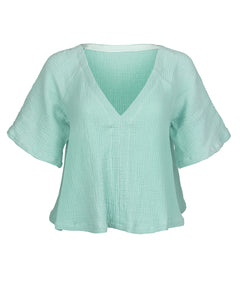 Antigua Mint Cotton Gauze Top