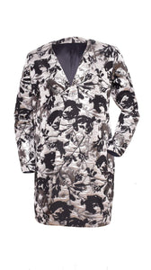 Candra Metallic Jacquard Evening Coat