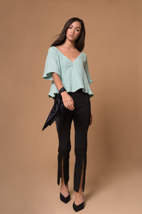 Antigua Mint Cotton Gauze Top